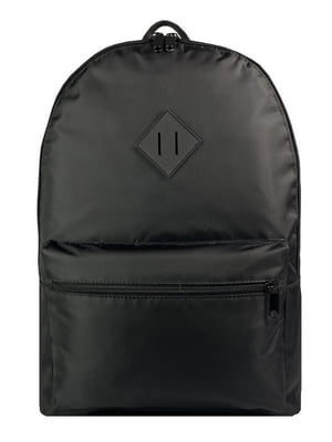 Рюкзак c объемным карманом на молнии черный | 6697084