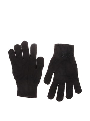 Чорні рукавички, прикрашені бантиком | 6697139
