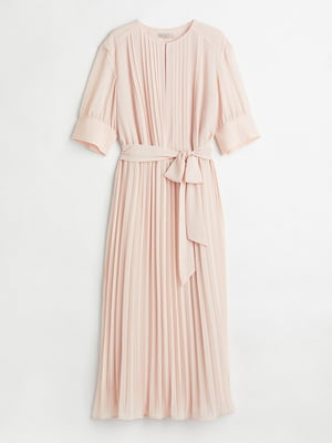 Светло-розовое плисированное платье из нежного шифона | 6697227