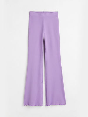 Расклешенные фиолетовые брюки в рубчик | 6697241