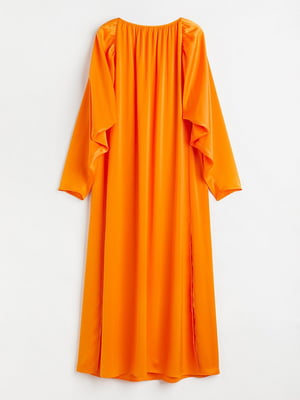 Довга атласна сукня оверсайз оранжевого кольору | 6697344