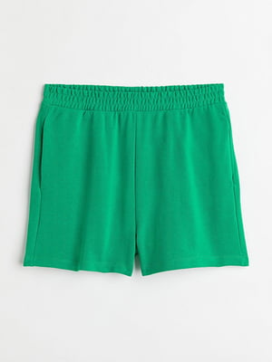 Зелені короткі шорти з легкої тканини на резинці | 6697412