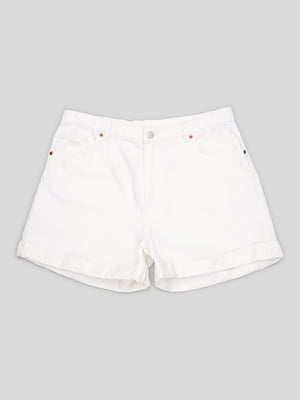 Короткие джинсовые шорты с белого денима | 6697438