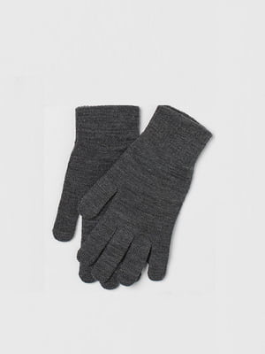 Темно-сірі рукавички тоної в'язки | 6697507