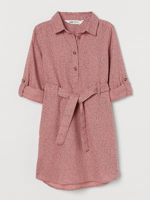 Сукня-сорочка темно-рожева у горох | 6697604