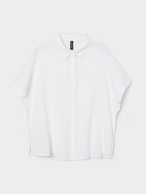 Блуза оверсайз белая с разрезами по бокам | 6697701
