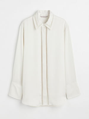 Блуза молочного цвета с потайными пуговицами | 6697707