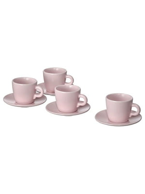Чашка з блюдцем матовий/світло-рожевий 7 cl | 6688927