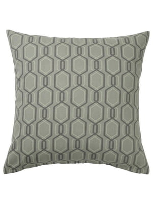 Чохол на подушку зелений/сірий 50х50 см | 6689008