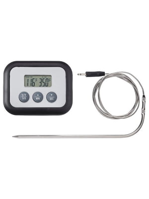 Термометр/таймер для м'яса цифровий чорний | 6689616