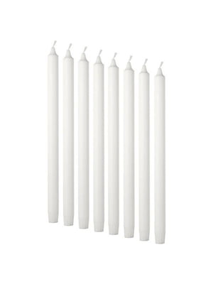 Свічка без запаху біла 35 см | 6690433