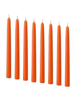 Свічка без запаху помаранчева 25 см | 6690789