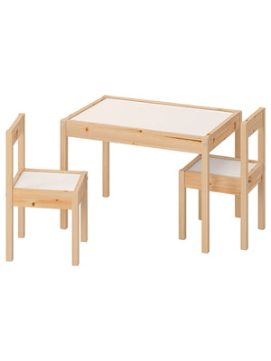 Дитячий стіл і 2 стільці, білий/сосна,  | 6690819