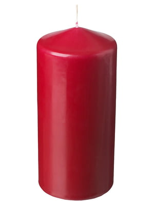 Блочна свічка без запаху червона 14 см | 6691116
