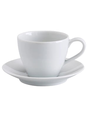 Кавова чашка з блюдцем білого кольору 20 cl | 6691211