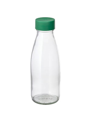 Пляшка для води прозоре скло/зелена 0,5 л | 6691430
