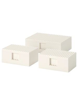 Коробка LEGO(r) з кришкою 3шт біла | 6691662
