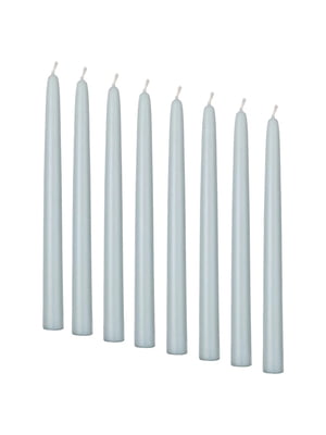 Свічка без аромату світло-сіро-блакитна 25 см | 6691887