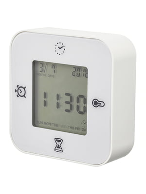 Годинник/термометр/будильник/таймер білий | 6691958