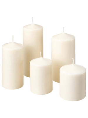 Свічки без аромату 5шт натуральні | 6692009