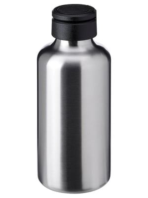 Пляшка для води нержавіюча сталь/чорна 0,7 л | 6692189