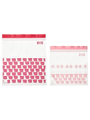 ZIP пакет для заморозки візерунок червоний/рожевий | 6692214