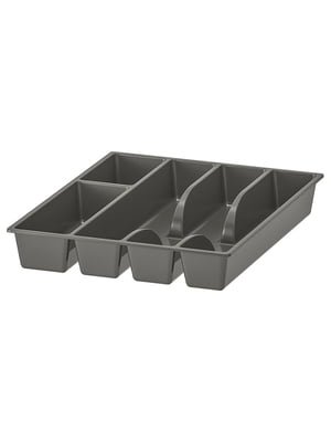 Лоток/коробка для столових приборів сірий 31х26 см | 6692353