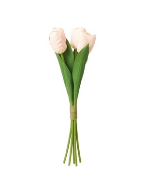 Штучний букет кімнатний/вуличний/Світло-рожевий тюльпан 35 см | 6692578