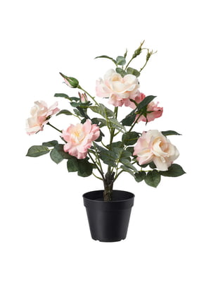 Штучна рослина в горщику, кімнатна/вулична/Рожева троянда, 12 см  | 6692602