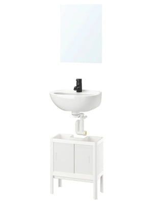 Меблі для ванної кімнати набір 5 шт. змішувач білий/Saljen 45х35 см | 6692781