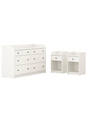 Комплект меблів для спальні 3 предмети білий | 6692813