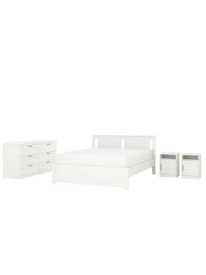 Комплект меблів для спальні 4 предмети білий 160х200 см | 6692998