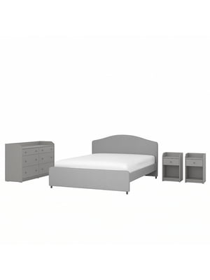 Набір меблів для спальні 4 предмети Vissle сірий 140х200 см | 6693001