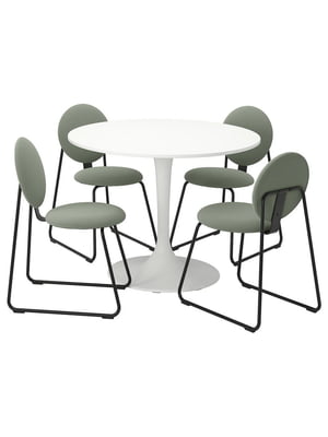 / MANHULT Стіл і 4 стільці, білий білий/хакебо сіро-зелений, 103 см  | 6693027