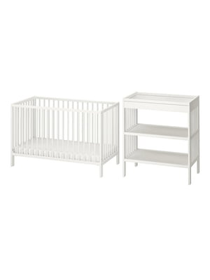 Комплект дитячих меблів з 2 предметів білий 60х120 см | 6693029