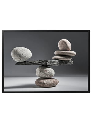 Картина в рамці, баланс каміння/чорний, 140х100 см  | 6693189