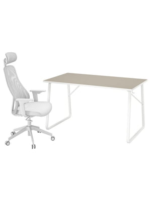 Ігровий стіл і стілець бежевий/світло-сірий | 6693201