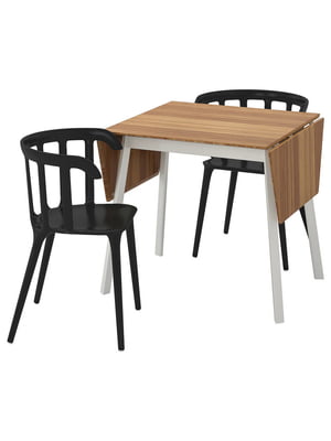 Стіл і 2 стільці бамбук/чорний 74 см | 6693208