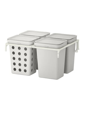 Контейнер для сортування сміття для вентильованих кухонних ящиків METOD/світло-сірий 40 л | 6693234
