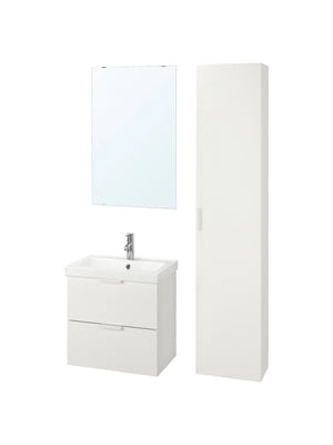 Меблі для ванної набір 5 шт. білий/змішувач Dalskar 63 см | 6693243