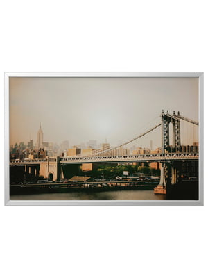 Картина в рамці Манхеттенський міст/срібло 118х78 см | 6693244