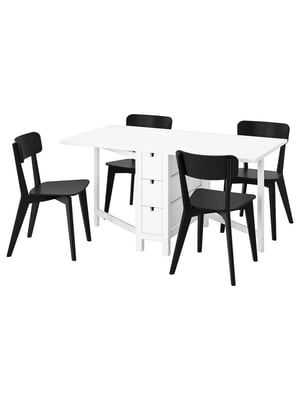 Стіл та 4 стільці білий/чорний 26/89/152 см | 6693246