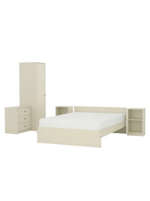 Комплект меблів для спальні 5 предметів світло-бежевий 140х200 см | 6693269