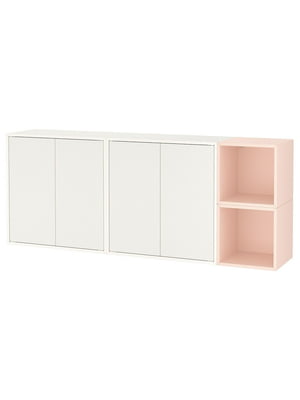 Комбінація настінної шафи, білий/блідо-рожевий, 175х35х70 см  | 6693324