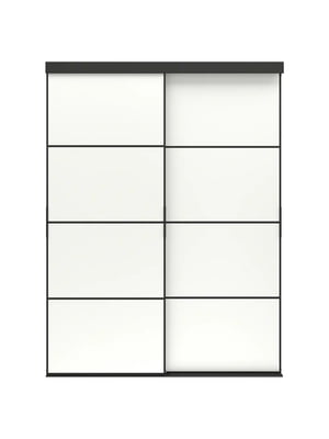 / MEHAMN Комбінація розсувних дверей, чорний/двосторонній білий, 152х205 см  | 6693330