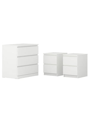 Комплект меблів для спальні 3 предмети білий | 6693449