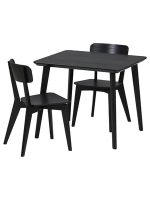 Стіл та 2 стільці чорний/чорний 88 см | 6693487