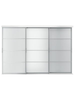 / SVARTISDAL Комбінація розсувних дверей, алюміній/білий папір, 301х205 см  | 6693558