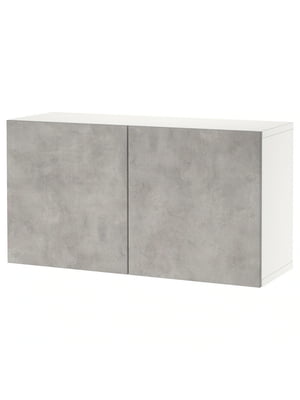 Комбінація настінних шаф, білий Kallviken/світло-сірий бетон, 120х42х64 см  | 6693590