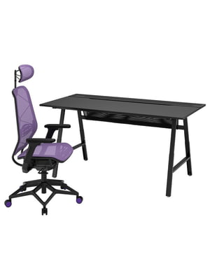 Ігровий стіл і стілець чорний/фіолетовий | 6693613